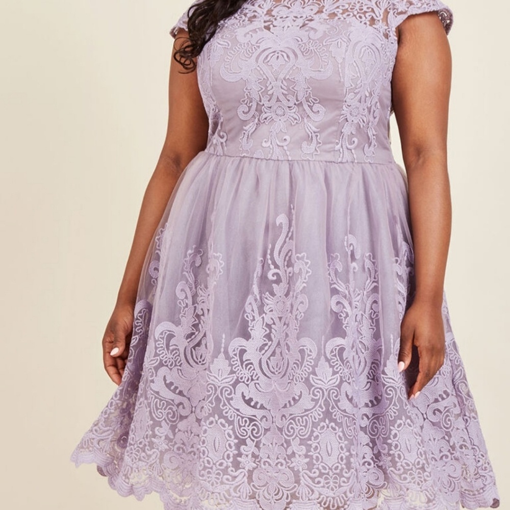Chi Chi London Exquisite Elegance Lilac Lace dress